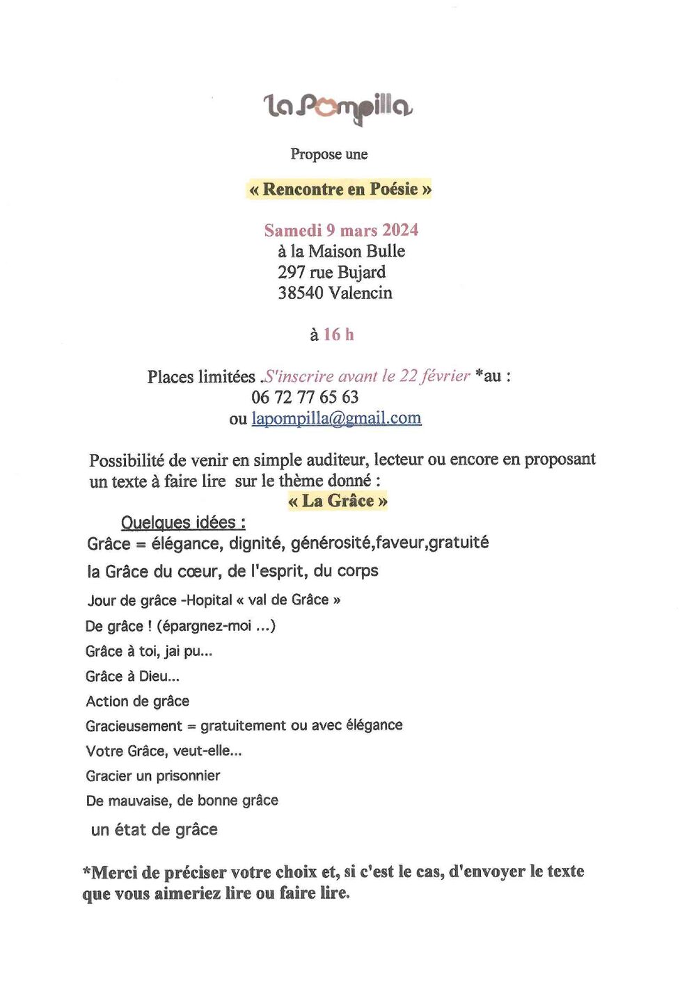 Rencontre en Poésie