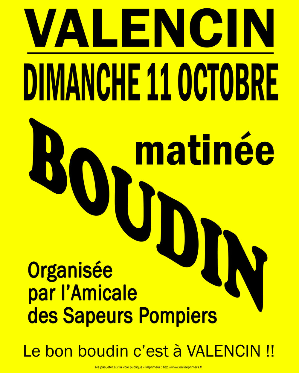 Matinée boudin à Valencin ! Matinée boudin à Valencin !