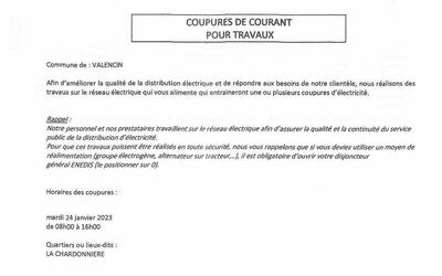 Info - Coupure de courant