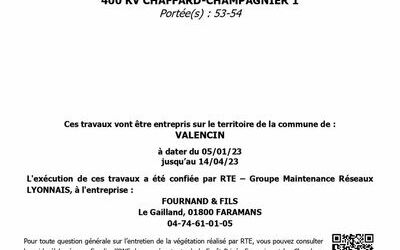 Travaux d'entretien de la végétation sur les lignes à hautes tensions