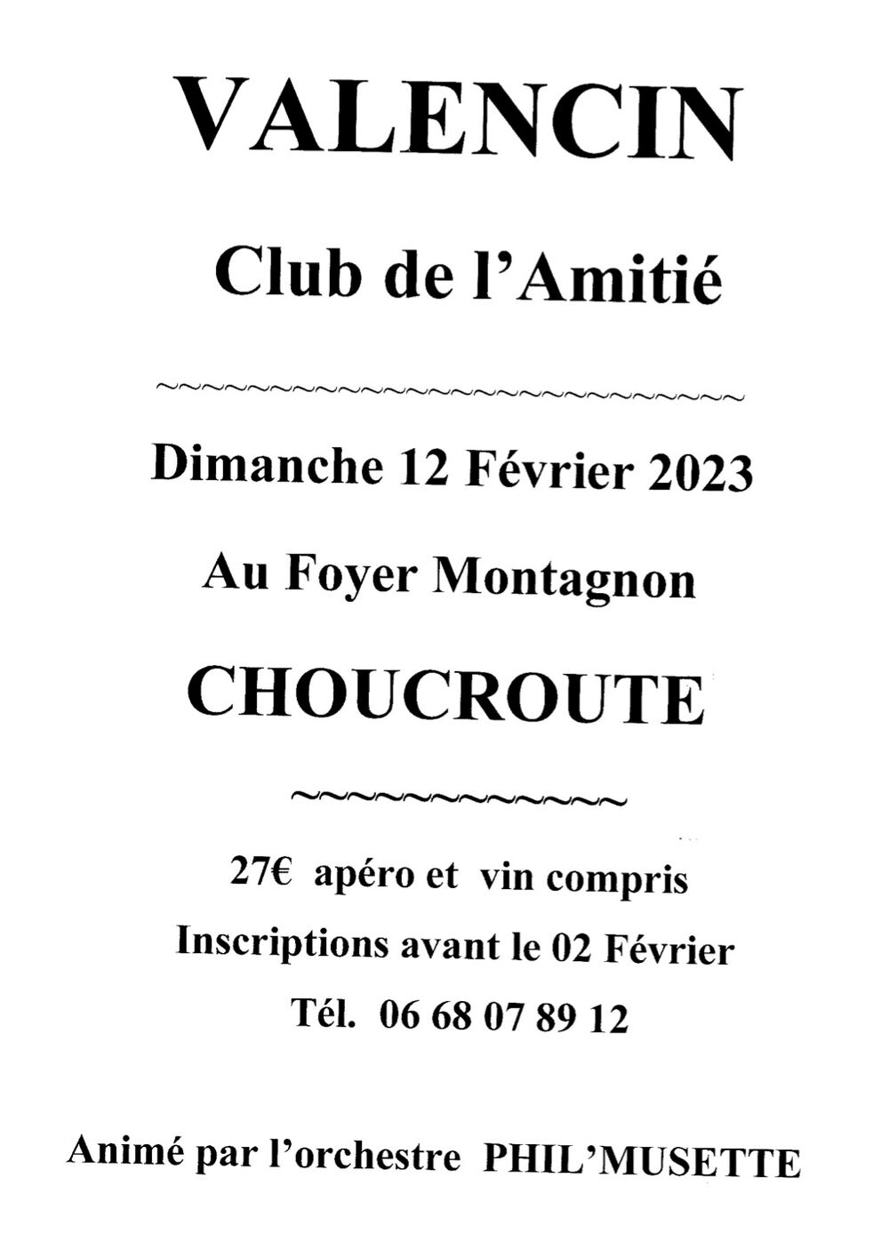 Choucroute du club de l'amitié