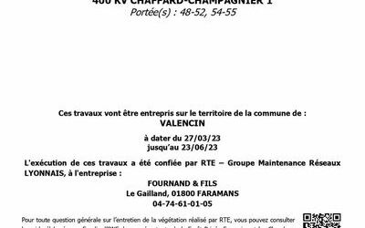 Travaux d'entretien de la végétation sur les lignes à hautes tensions