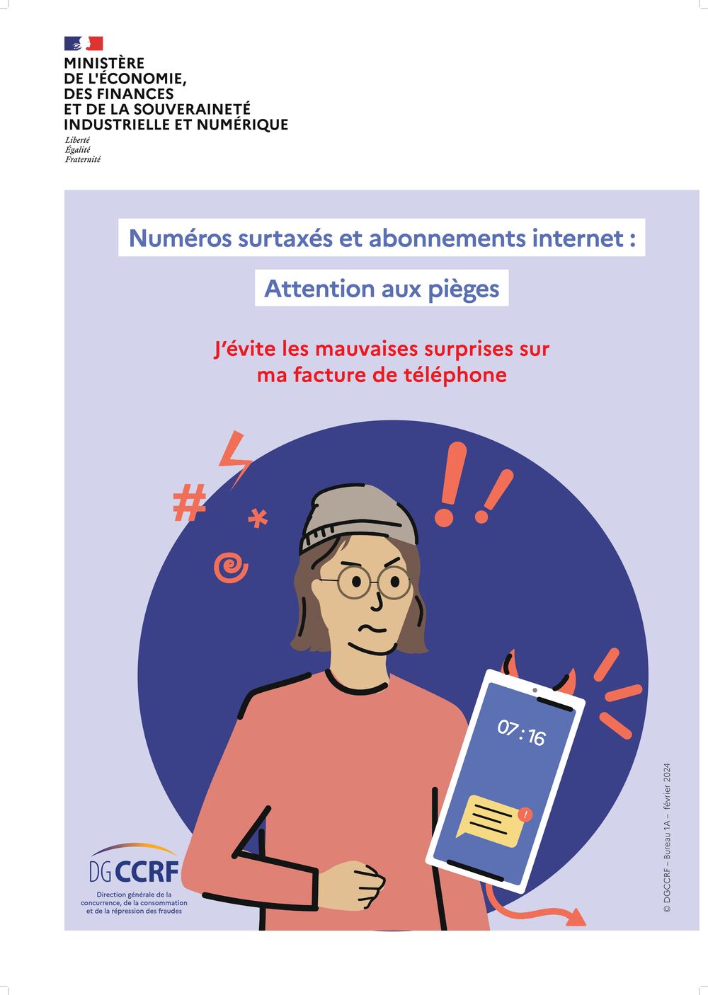 Campagne de communication arnaques aux numéros surtaxés et abonnements internet