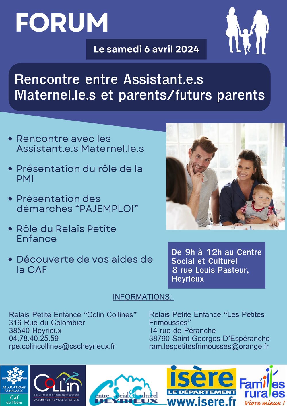 Forum de rencontres entre (futurs) parents et assistantes maternelles.