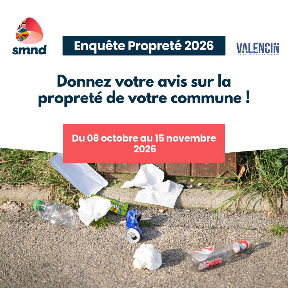 ENQUÊTE PROPRETÉ 2026 : VOTRE AVIS COMPTE ! ENQUÊTE PROPRETÉ 2026 : VOTRE AVIS COMPTE !