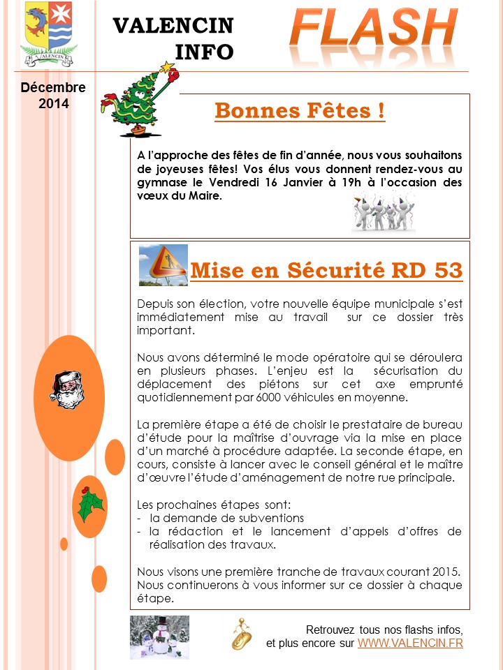 Flash infos - Décembre 2014