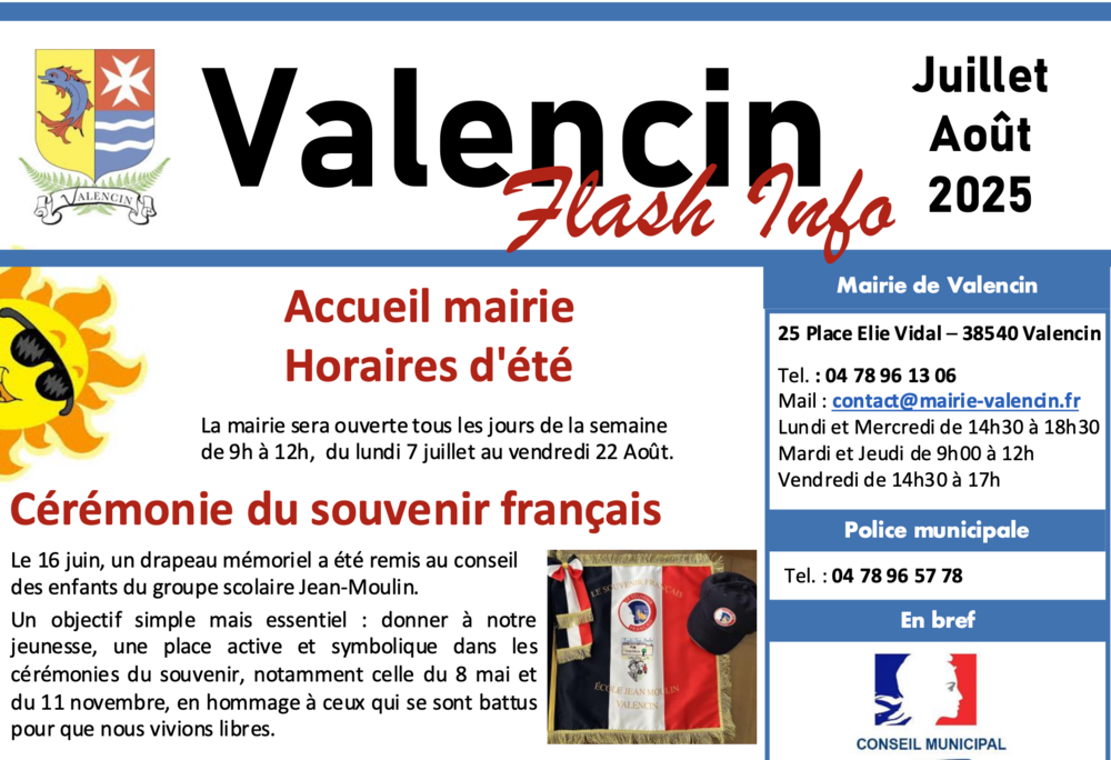 Flash info juillet-Aout 2025