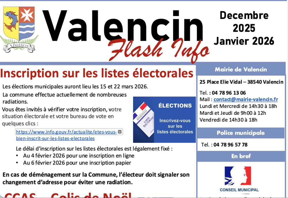 Flash Info Décembre 26 -Janvier 26