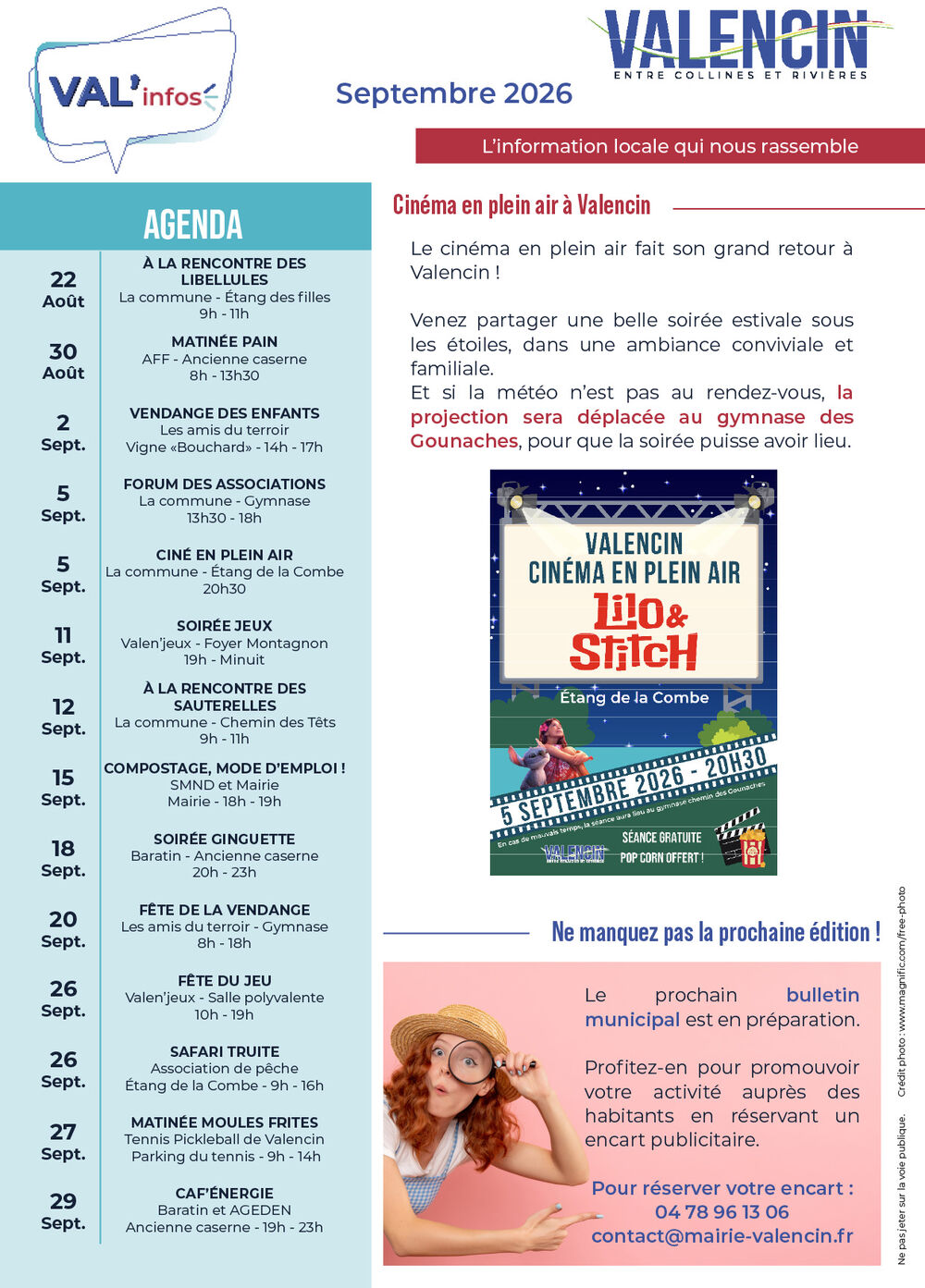 Val'infos août / septembre 2026